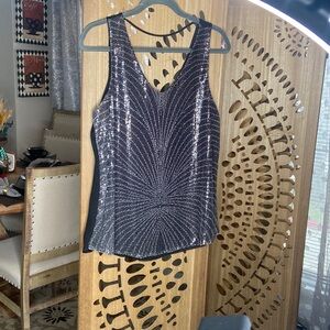 Black and silver sparkly tank